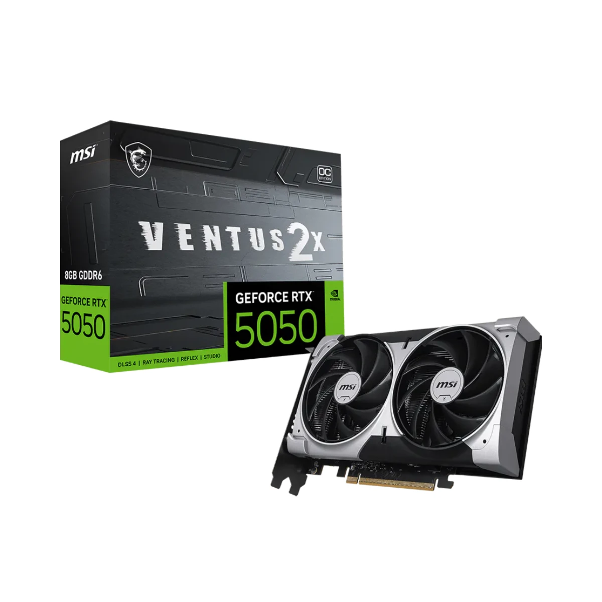 MSI, GeForce RTX 5050, VENTUS 2X OC Graphics Card, 8GB GDDR6, DLSS 4 | 912-V538-010