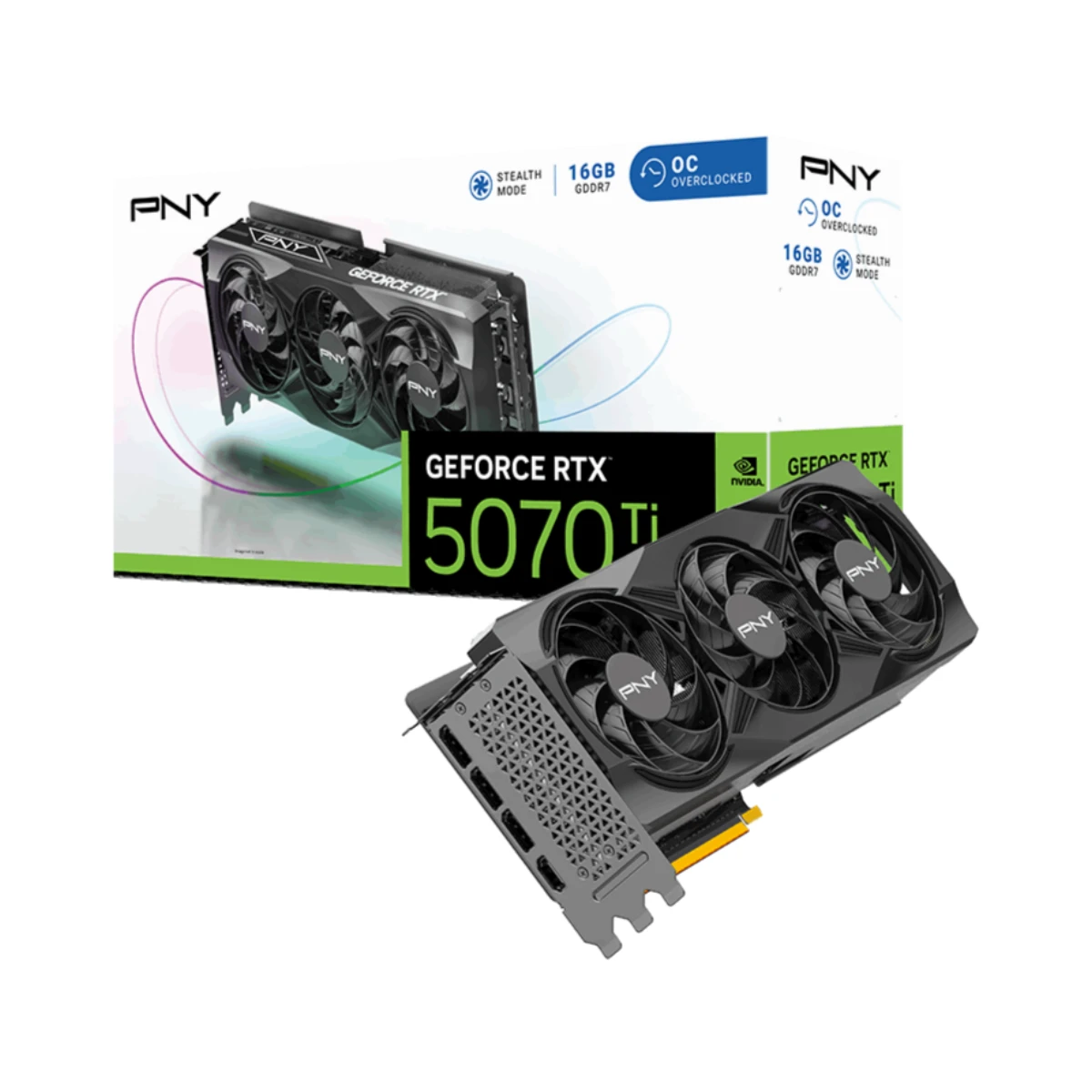 PNY GeForce RTX 5070 Ti OC Triple Fan Graphics Card, 16GB GDDR7, DLSS 4 - VCG5070T16TFXPB1-O