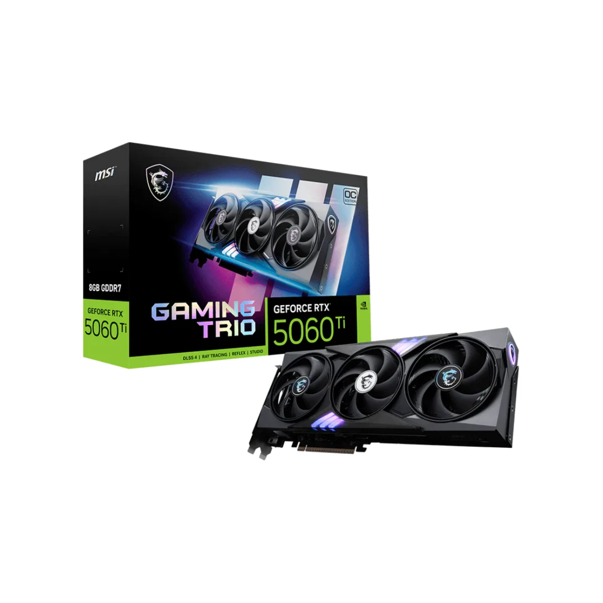MSI GeForce RTX 5060 Ti 8G GAMING TRIO OC Graphics Card, 8GB GDDR7, DLSS 4 - 912-V536-022