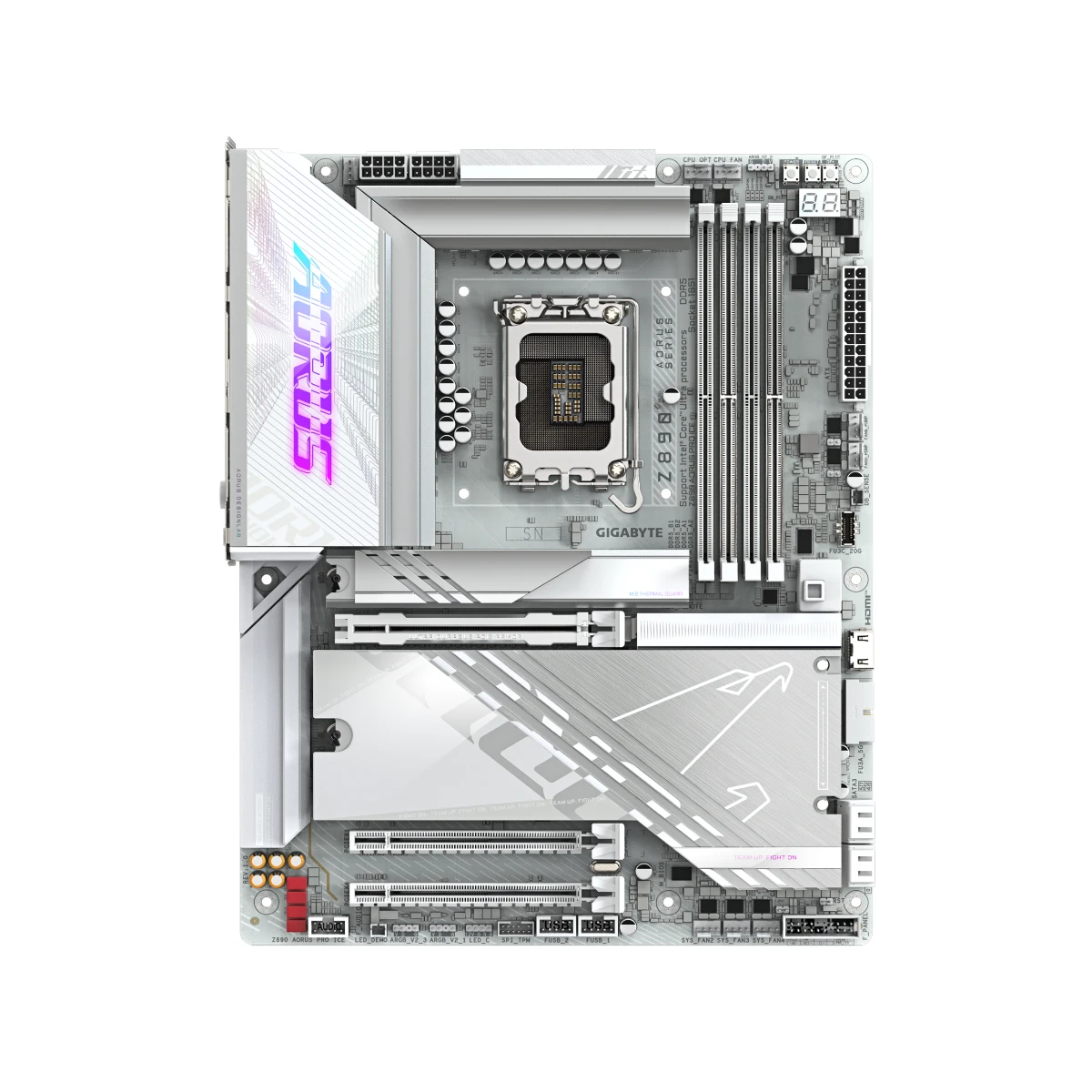 Gigabyte Z890 AORUS PRO ICE LGA 1851 ATX Gaming Motherboard – White | Z890-AORUS-PRO-ICE view 2