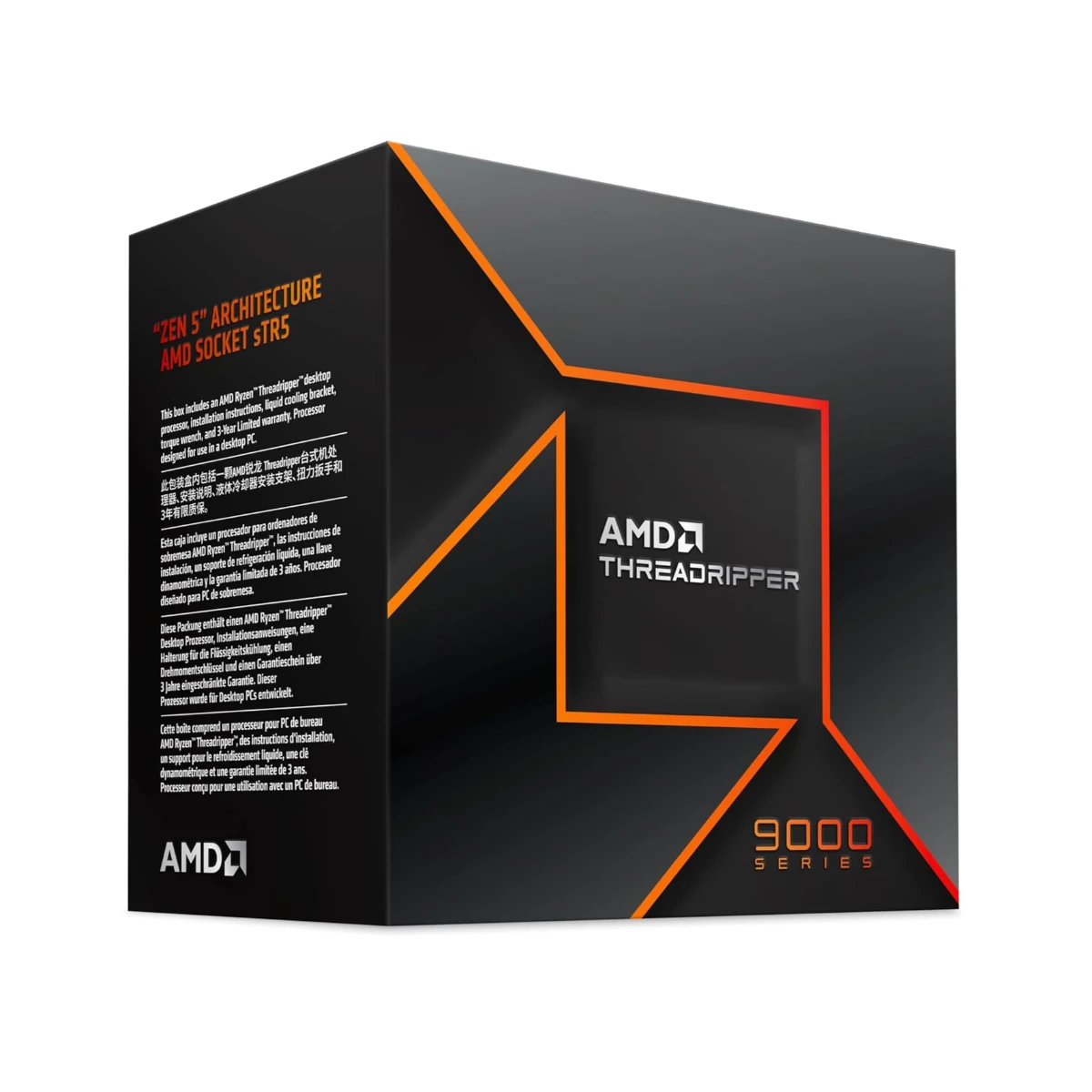 AMD Ryzen Threadripper 9980X 64-Core Desktop Processor (Zen 5) – 128 Threads, Up to 5.4 GHz Boost, PCIe 5.0 & DDR5 Support | Box (100-100001593WOF) view 2