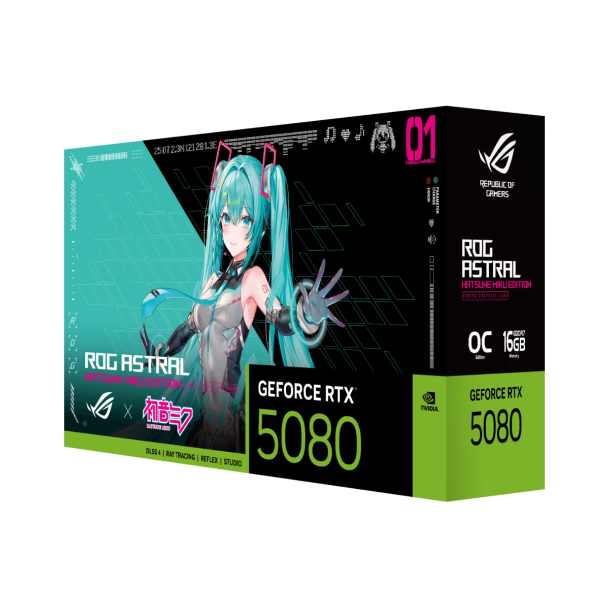 ASUS ROG Astral GeForce RTX 5080 OC HATSUNE Miku Edition Graphics Card, 16GB GDDR7, DLSS 4 - 90YV0LV9-M0NM00