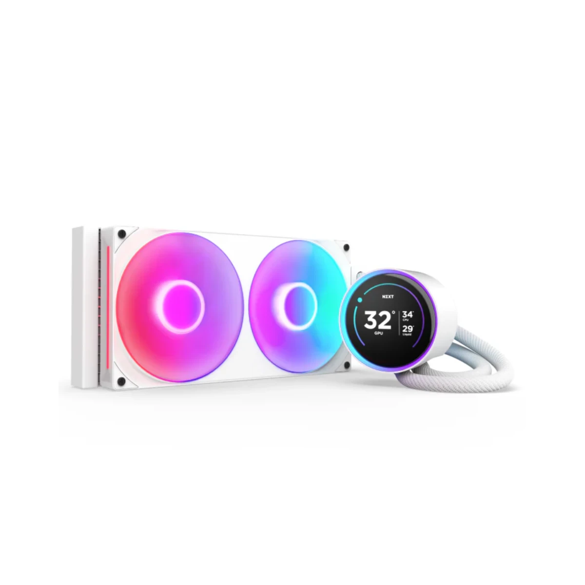 NZXT Kraken ELITE 280 RGB AIO CPU Liquid Cooler – White - RL-KR28E-W2