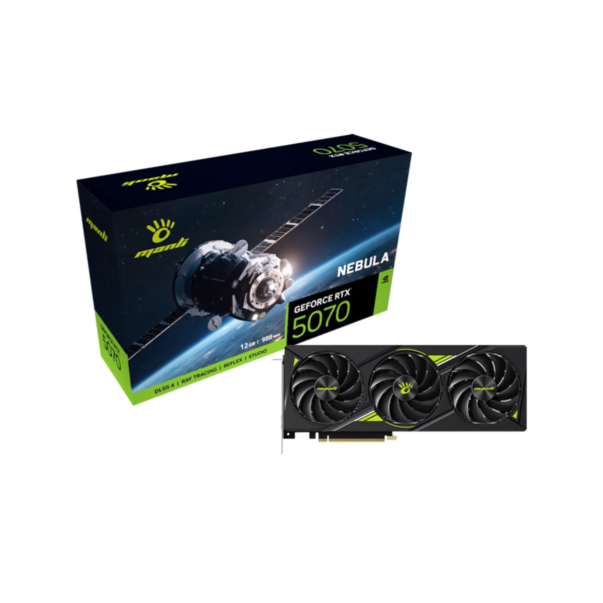 Manli Nebula GeForce RTX 5070 Graphics Card, 12GB GDDR7, DLSS 4 | M-N507N/D712G-M3634 - M-N507ND712G-M3634