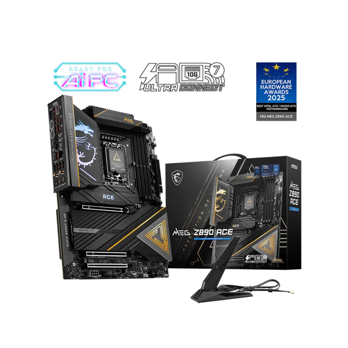 MSI MEG Z890 ACE DDR5 LGA 1851 ATX Motherboard – Black | 911-7E22-001