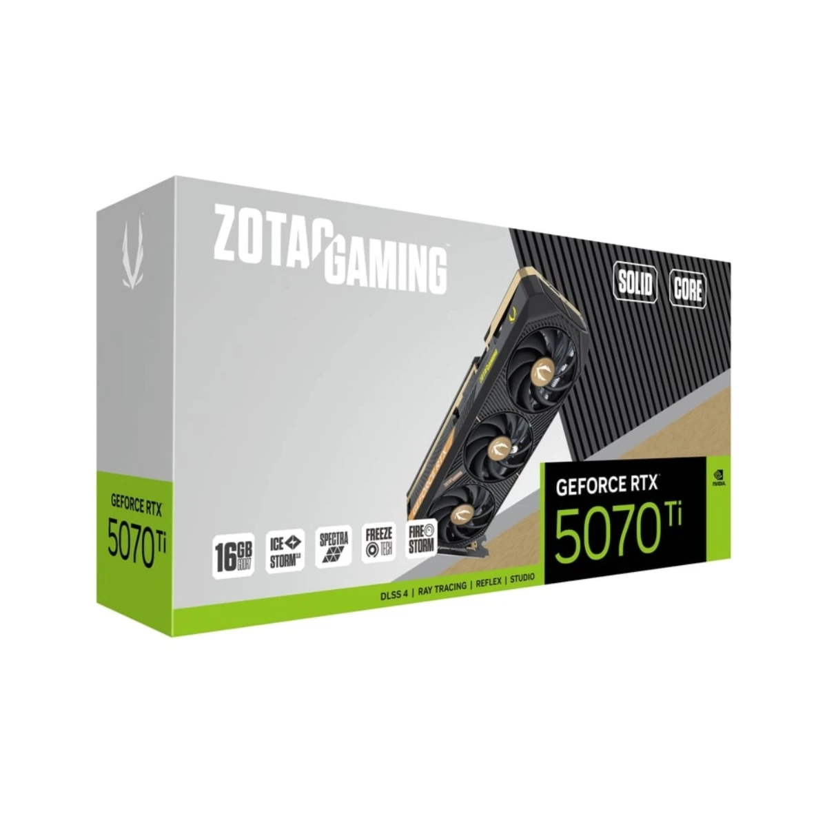 ZOTAC GAMING GeForce RTX 5070 Ti SOLID CORE Graphics Card, 16GB GDDR7, DLSS 4 - ZT-B50710D2-10P