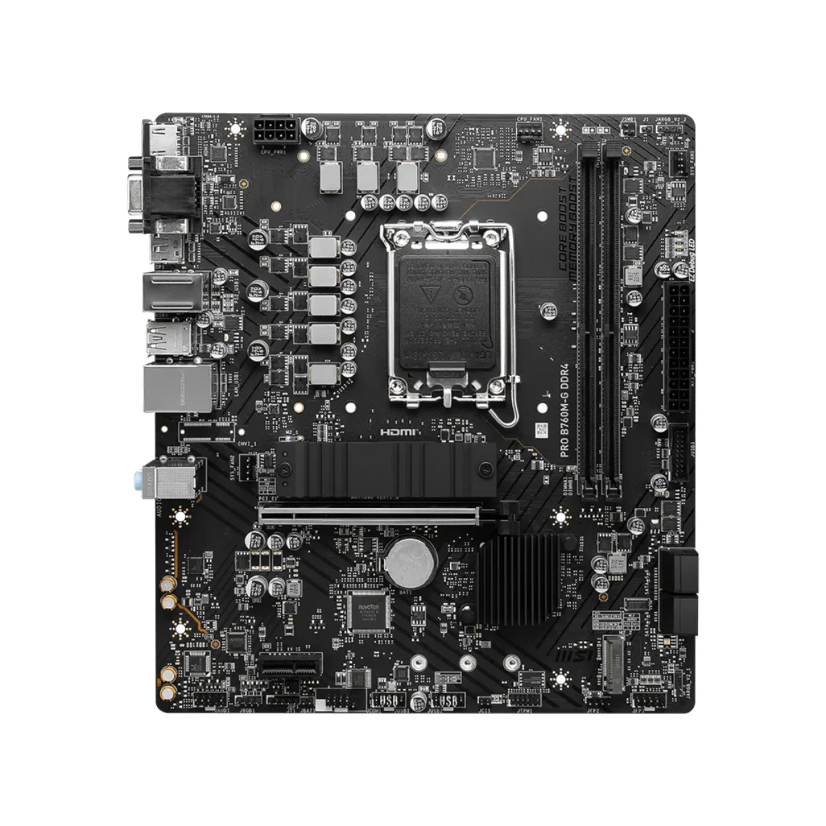 MSI PRO B760M-G DDR4 Micro-ATX Motherboard – Intel LGA 1700, 12th & 13th Gen, PCIe 4.0 - 911-7D90-006 view 2