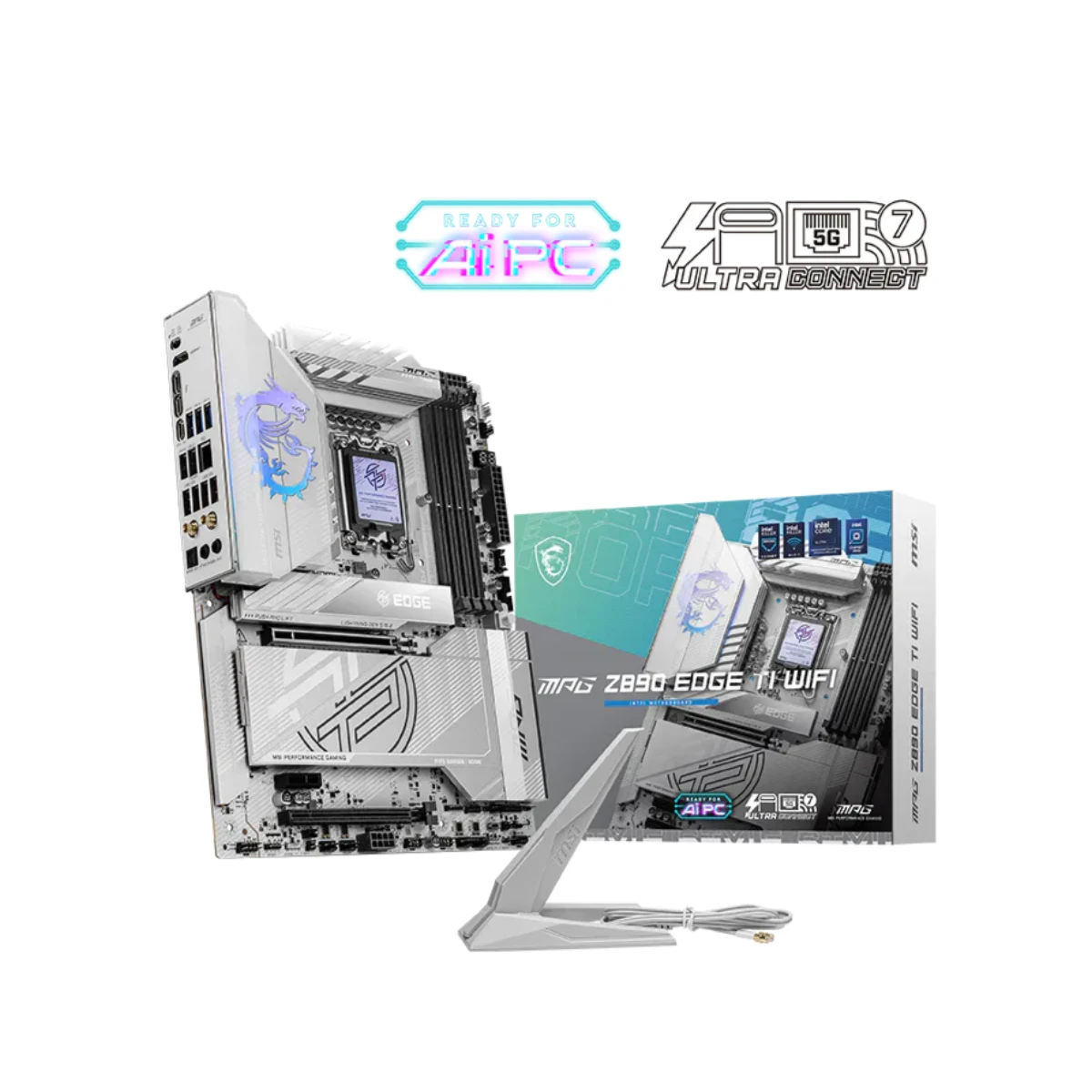 MSI MPG Z890 EDGE TI WIFI LGA 1851 ATX Gaming Motherboard – White | 911-7E19-002