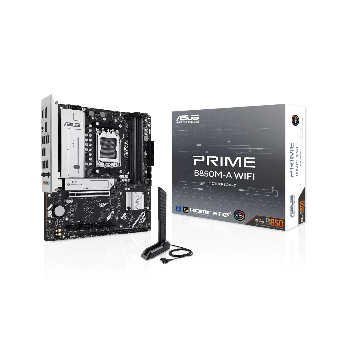 ASUS PRIME B850M-A WIFI AM5 DDR5 PCIe 5.0 Micro-ATX Motherboard | 90MB1LN0-M0EAY0