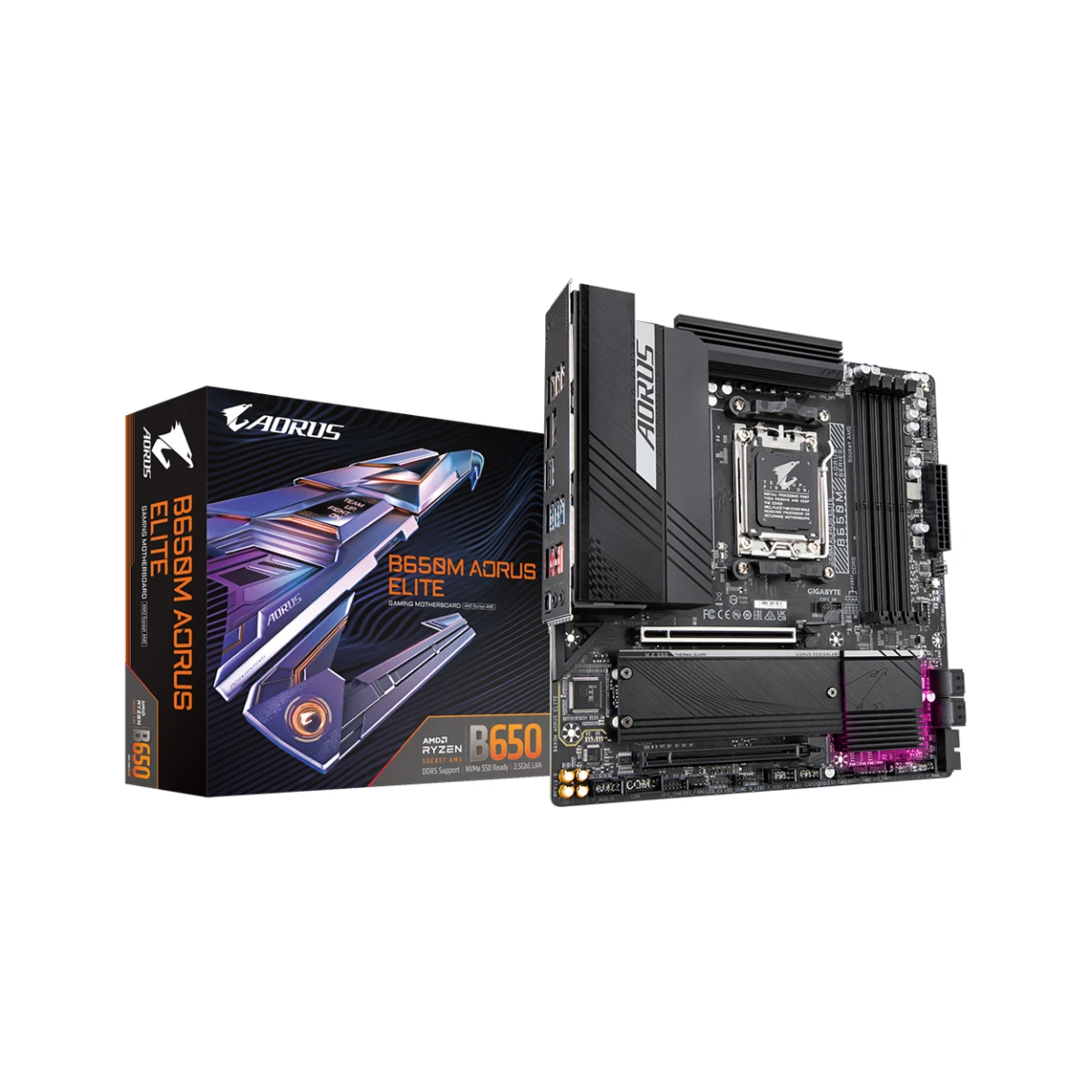 Gigabyte B650M AORUS Elite AMD AM5 Micro-ATX Gaming Motherboard DDR5 - B650M-AORUS-ELITE