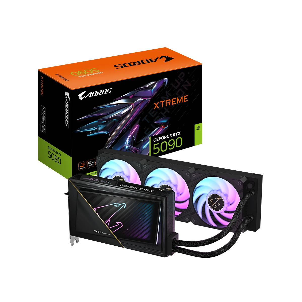 GIGABYTE AORUS GeForce RTX 5090 XTREME WATERFORCE Graphics Card, 32GB GDDR7, DLSS 4 - GV-N5090AORUSXW-32GD