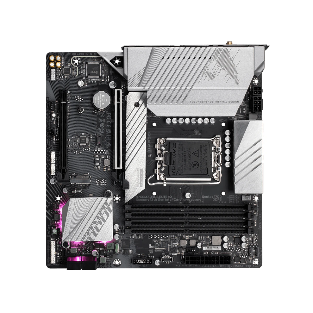 Gigabyte B760M AORUS Elite AX Micro-ATX Gaming Motherboard Intel LGA 1700 WiFi 6 | B760M-AORUS-ELITE-AX view 4