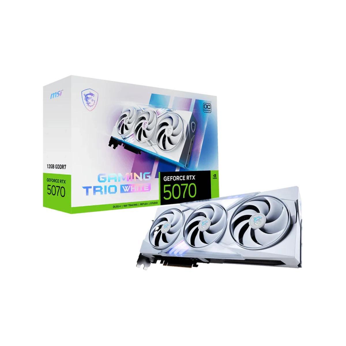 MSI GeForce RTX 5070 12G GAMING TRIO OC WHITE Graphics Card, 12GB GDDR7, DLSS 4 - 912-V532-021