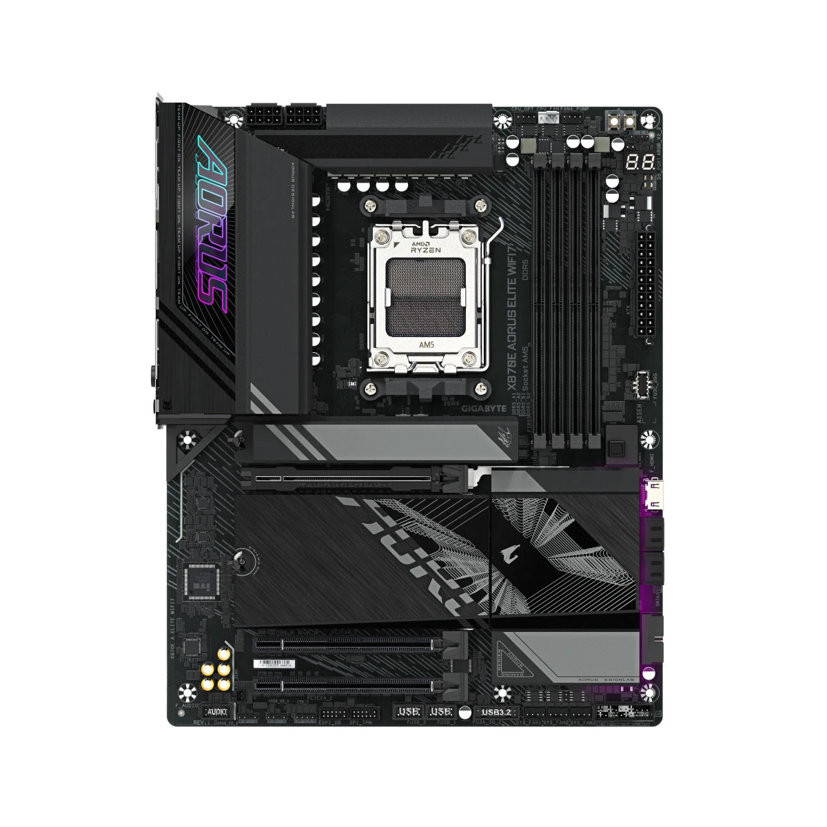 Gigabyte X870E AORUS ELITE WIFI7 AM5 ATX Gaming Motherboard | X870E-A-ELITE-WIFI7 view 2