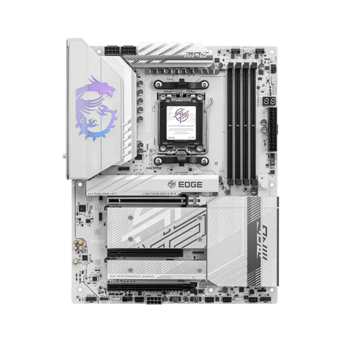 MSI MPG B850 EDGE TI WIFI AMD AM5 ATX Motherboard - White | 911-7E62-001 view 2