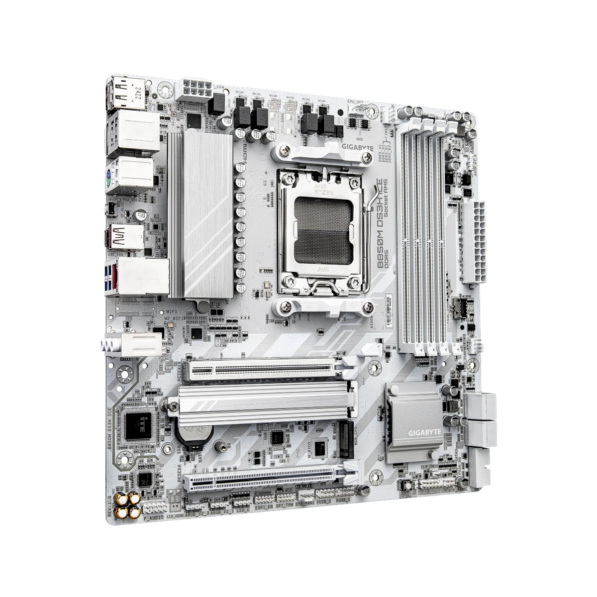 Gigabyte B850M DS3H ICE AM5 Micro-ATX Motherboard | B850M-DS3H-ICE view 3