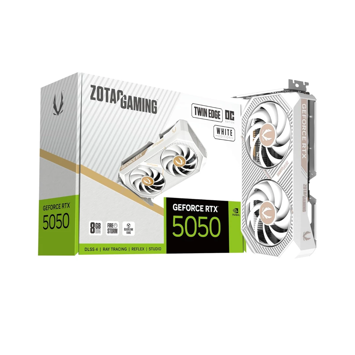 ZOTAC GAMING GeForce RTX 5050 Twin Edge OC White Edition Graphics Card, 8GB GDDR6, DLSS 4 | ZT-B50500Q-10M