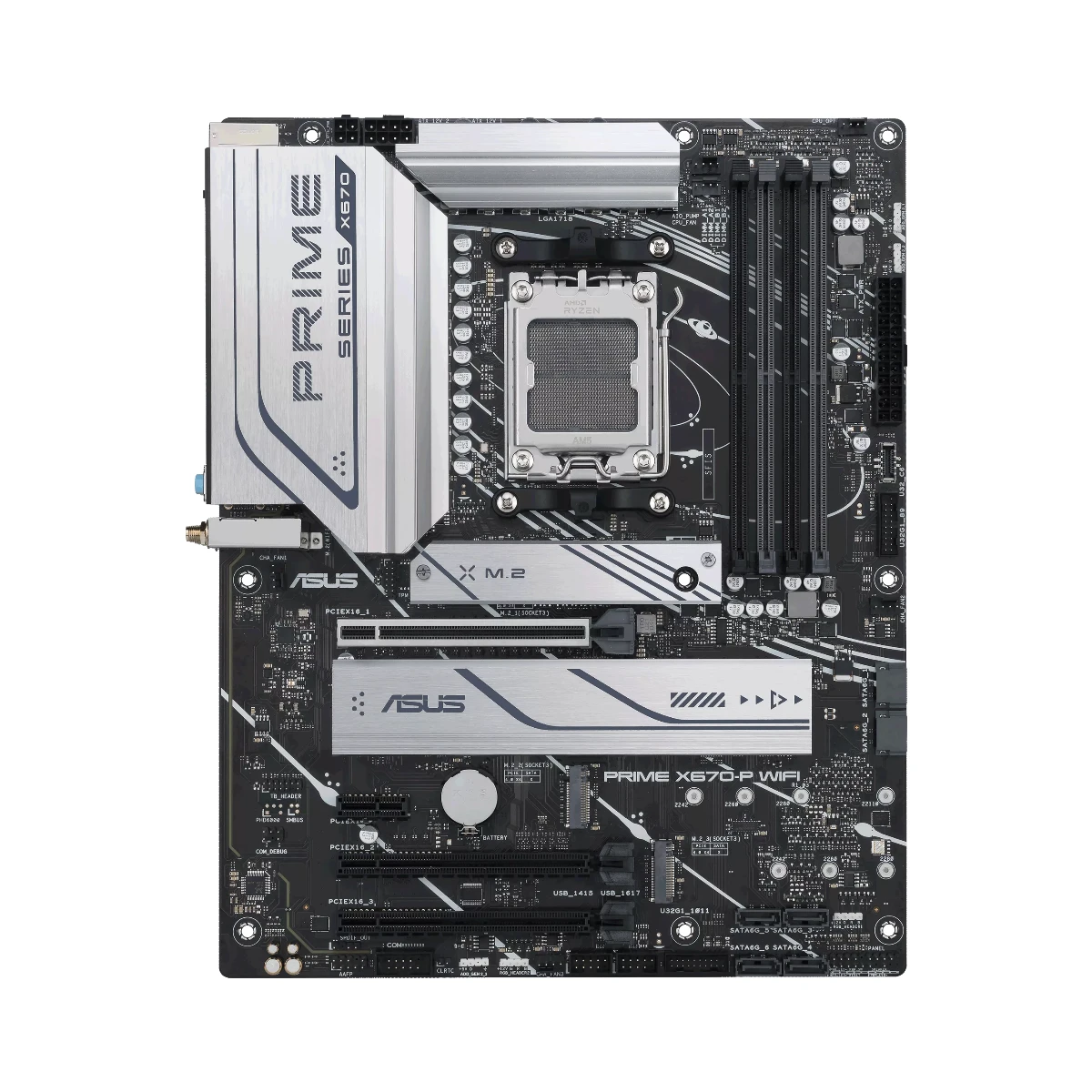 ASUS Prime X670-P WiFi AMD AM5 ATX Motherboard with DDR5 Support - 90MB1BV0-M0EAY0 view 2