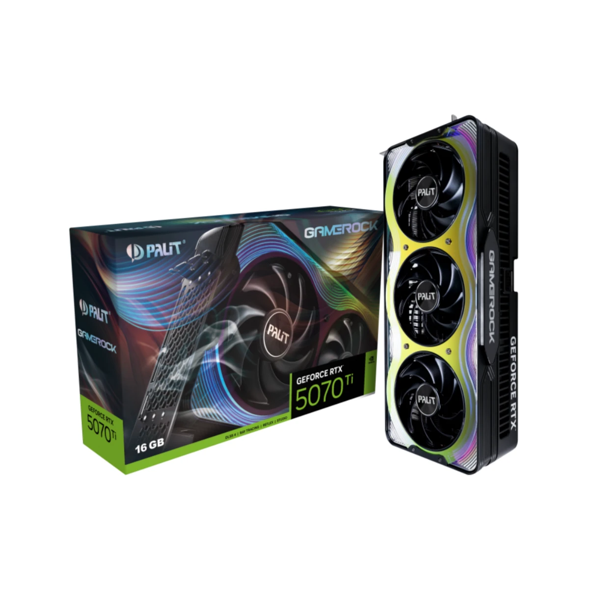 PALIT GeForce RTX 5070 Ti GAMEROCK Graphics Card, 16GB GDDR7, DLSS 4 - NE7507T019T2-GB2030G