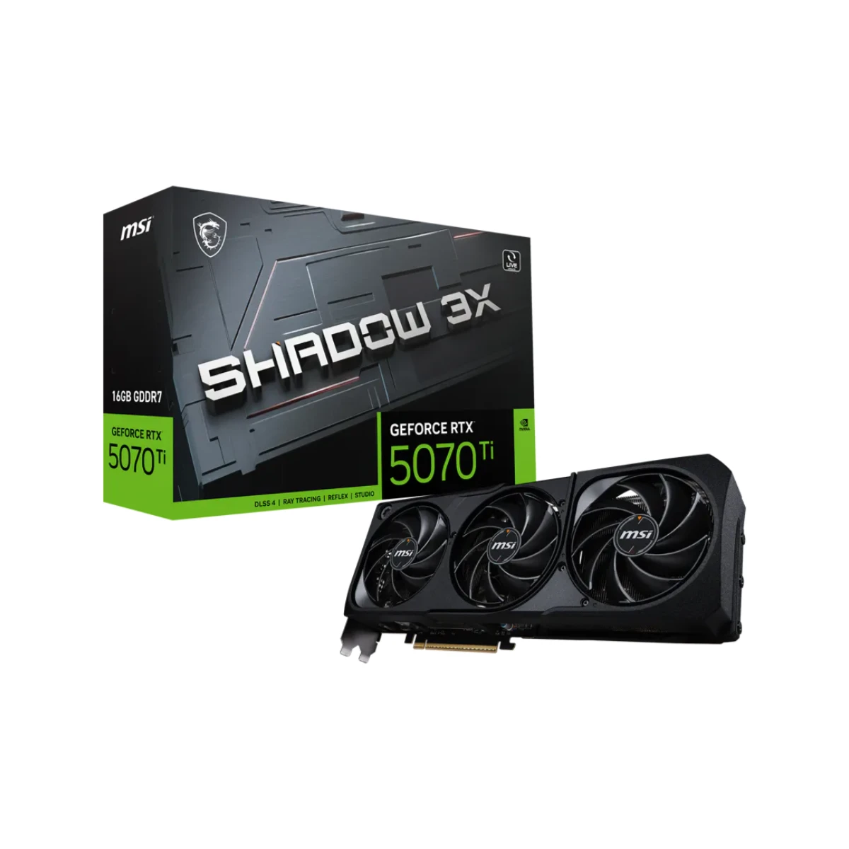 MSI GeForce RTX 5070 Ti SHADOW 3X Graphics Card, 16GB GDDR7, DLSS 4 - G507T-16S3