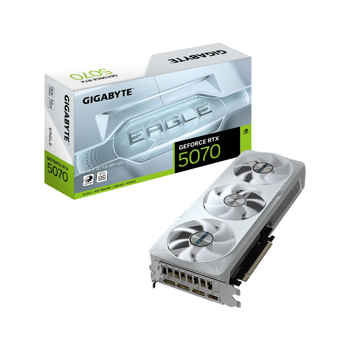 Gigabyte GeForce RTX 5070 EAGLE OC ICE SFF 12G Graphics Card, 12GB GDDR7, DLSS 4 - GV-N5070EAGLEOC-ICE-12GD