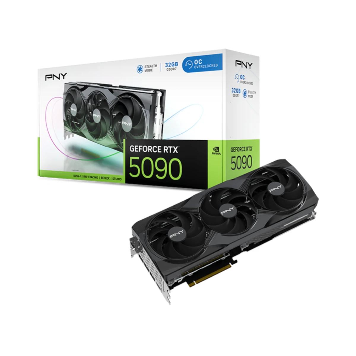 PNY GeForce RTX 5090 Overclocked Triple Fan Graphics Card, 32GB GDDR7, DLSS 4 - VCG509032TFXPB1-O