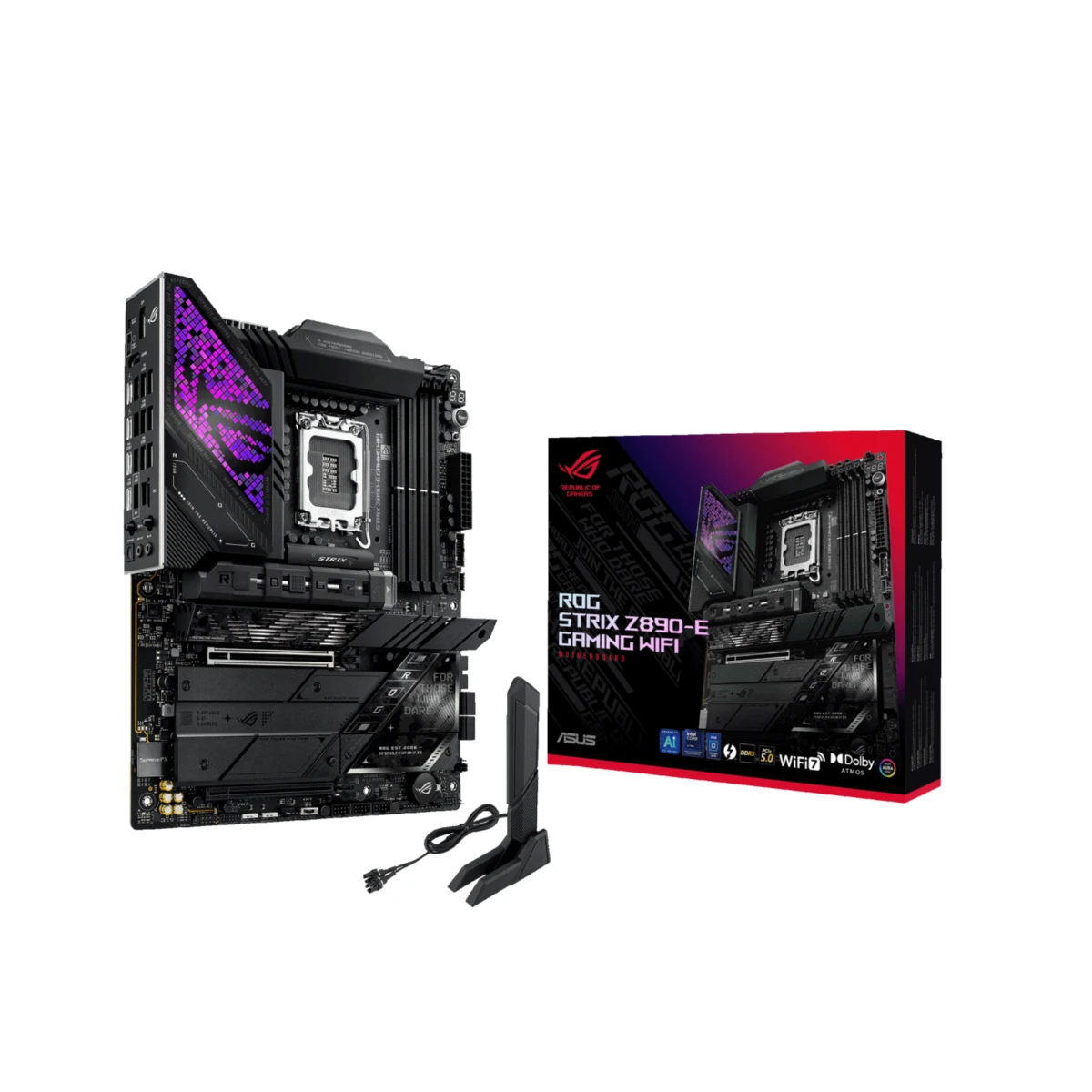 ASUS ROG STRIX Z890-E GAMING WIFI LGA 1851 ATX Gaming Motherboard – Black | 90MB1IM0-M0EAY0