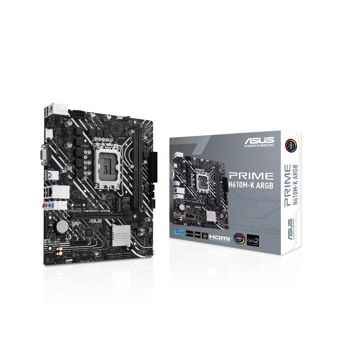 ASUS PRIME H610M-K ARGB DDR5 LGA1700 Micro-ATX Intel Motherboard – Black - 90MB1G90-M0EAY0