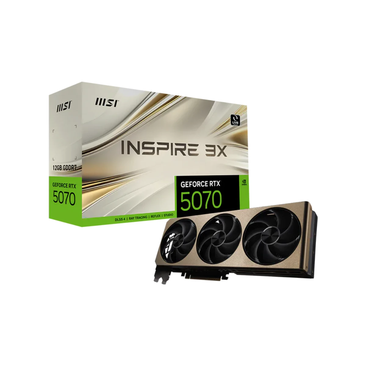 MSI GeForce RTX 5070 INSPIRE 3X Graphics Card, 12GB GDDR7, DLSS 4 - G5070-12I3