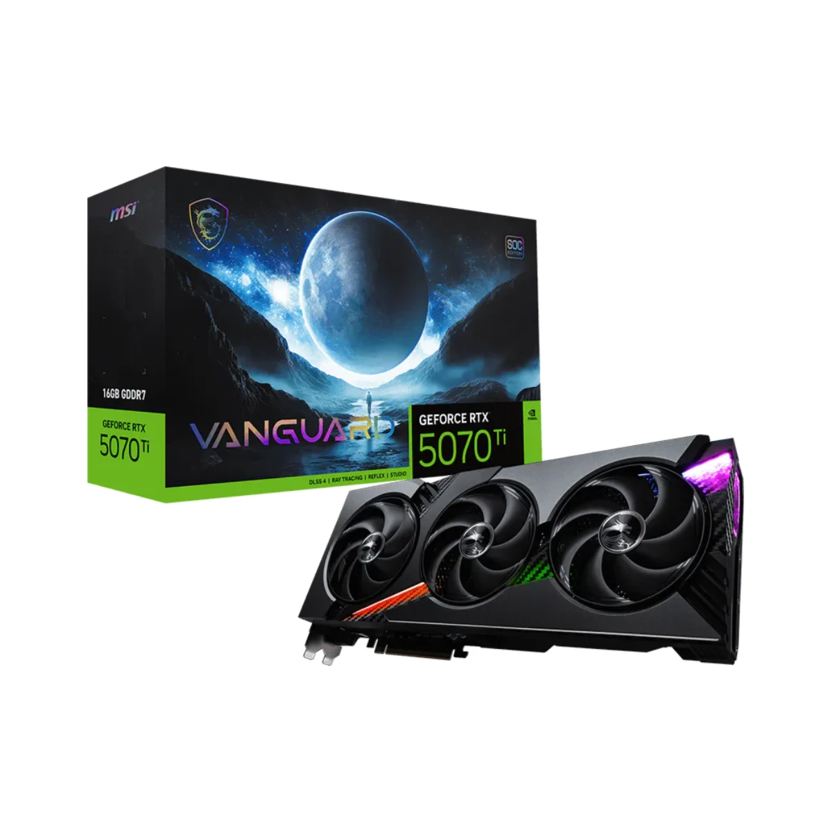 MSI GeForce RTX 5070 Ti VANGUARD SOC Graphics Card, 16GB GDDR7, DLSS 4 - G507T-16VGS