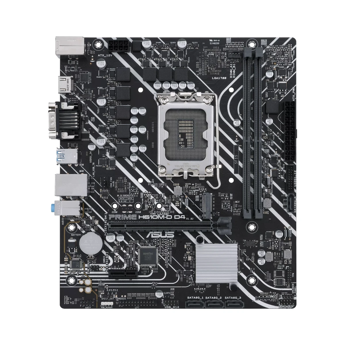 ASUS Prime H610M-D D4 LGA 1700 DDR4 Micro-ATX Motherboard - 90MB1A00-M0EAY0