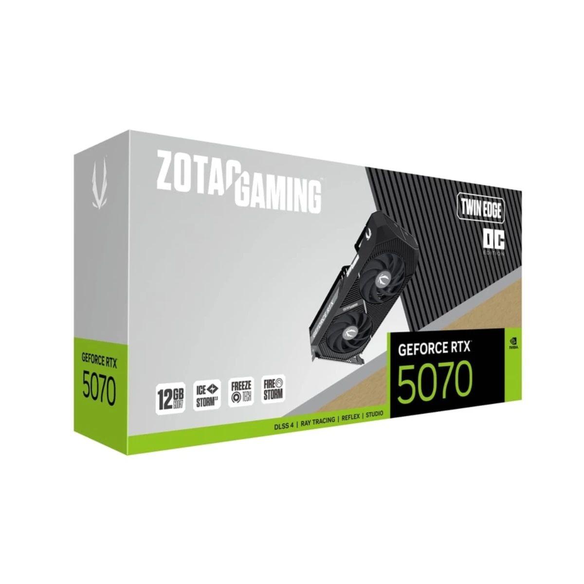 ZOTAC GAMING GeForce RTX 5070 Twin Edge OC Graphics Card, 12GB GDDR7, DLSS 4 - ZT-B50700H-10P