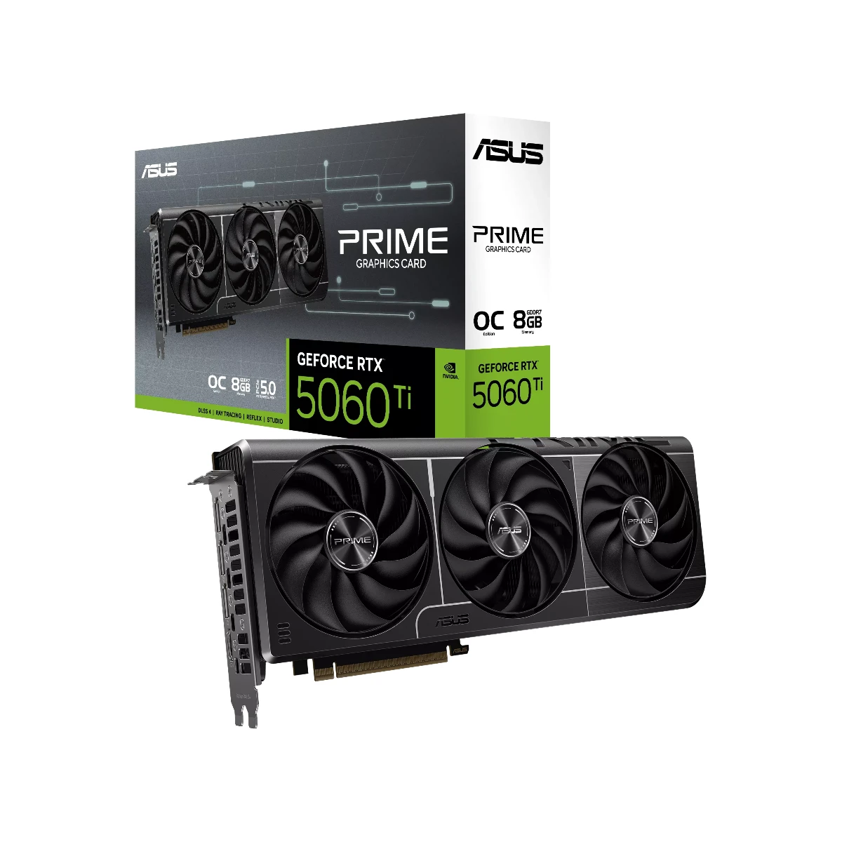 ASUS PRIME GeForce RTX 5060 Ti OC Edition Graphics Card, 8GB GDDR7, DLSS 4 - 90YV0MP0-M0NA00