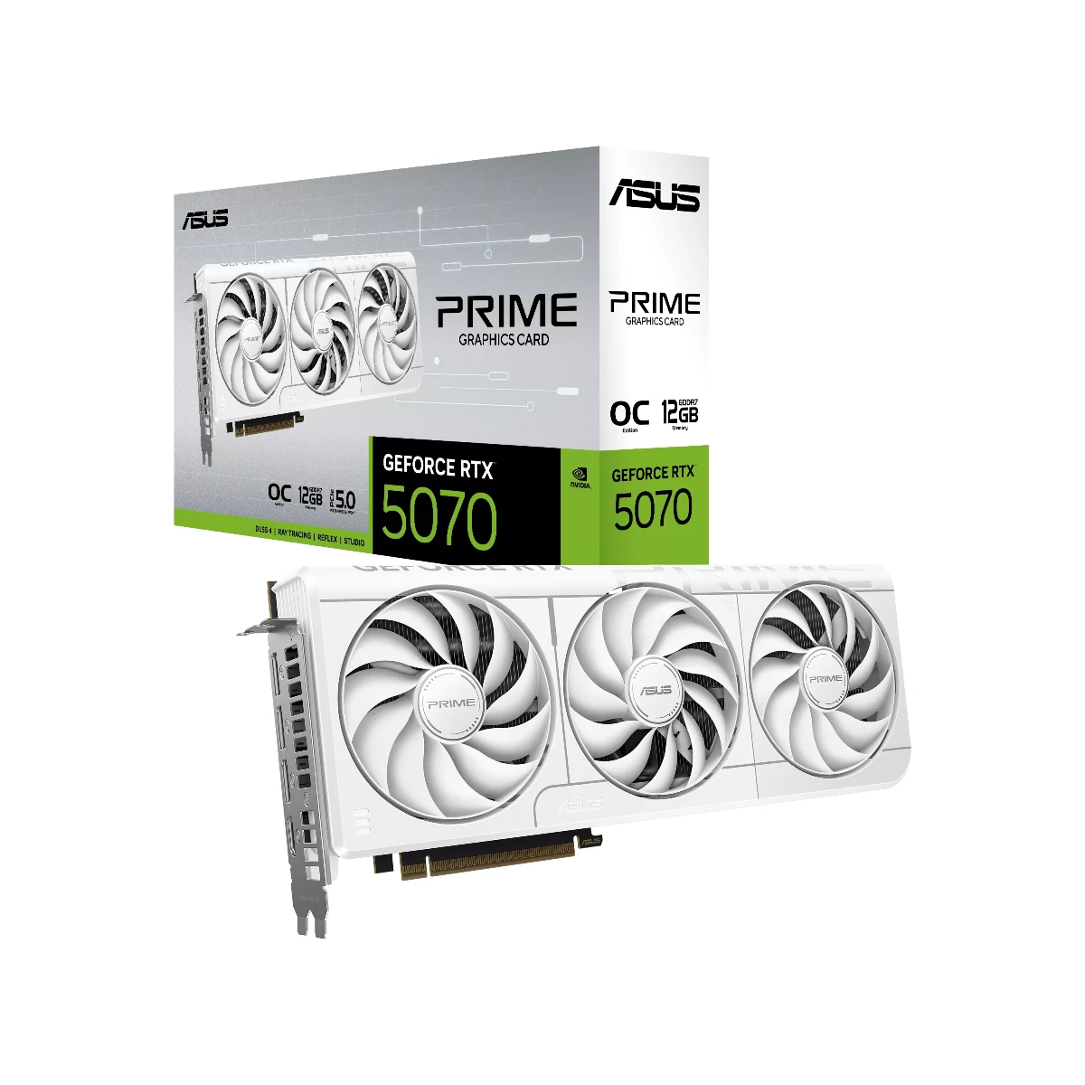 ASUS PRIME GeForce RTX 5070 White OC Edition Graphics Card, 12GB GDDR7, DLSS 4 - 90YV0M19-M0NA00