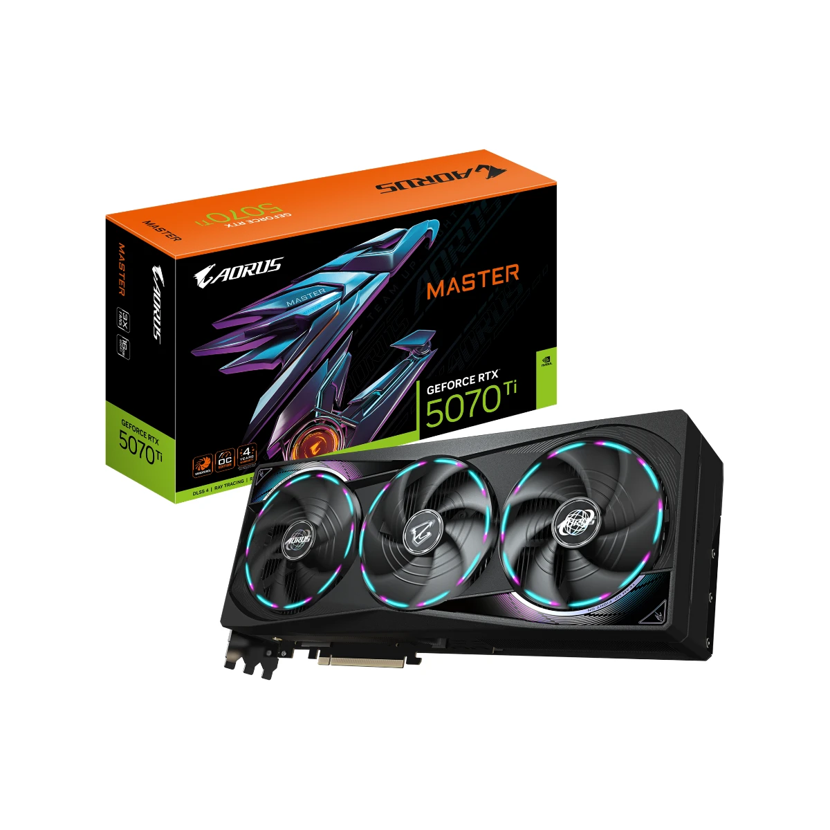 GIGABYTE AORUS GeForce RTX 5070 Ti MASTER Graphics Card, 16GB GDDR7, DLSS 4 - GV-N507TAORUSM-16GD
