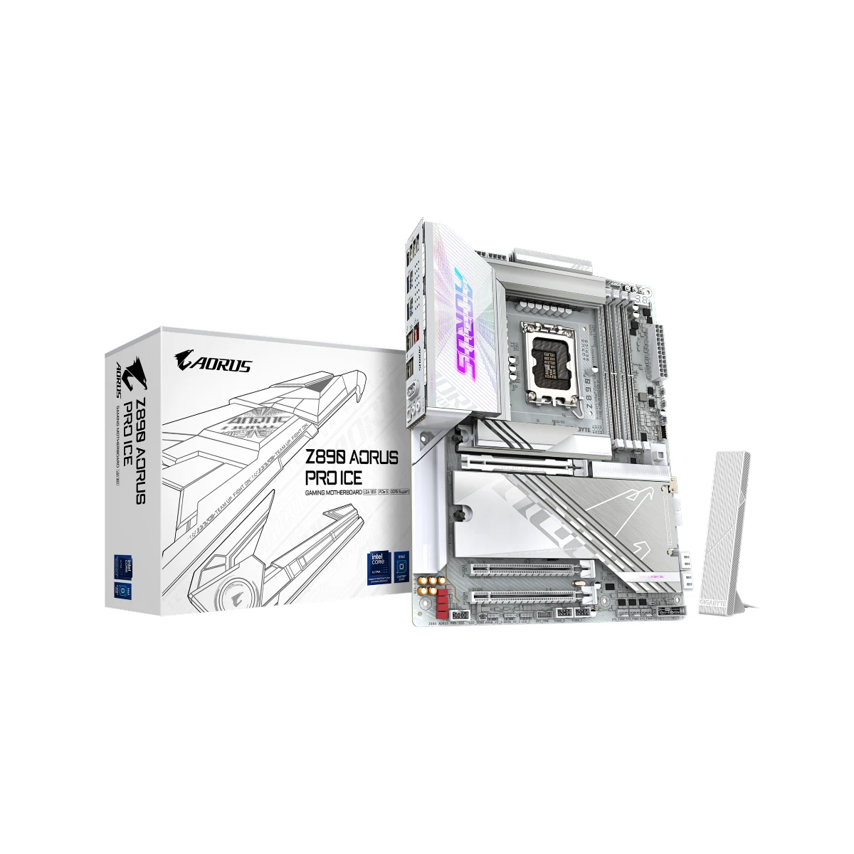 Gigabyte Z890 AORUS PRO ICE LGA 1851 ATX Gaming Motherboard – White | Z890-AORUS-PRO-ICE