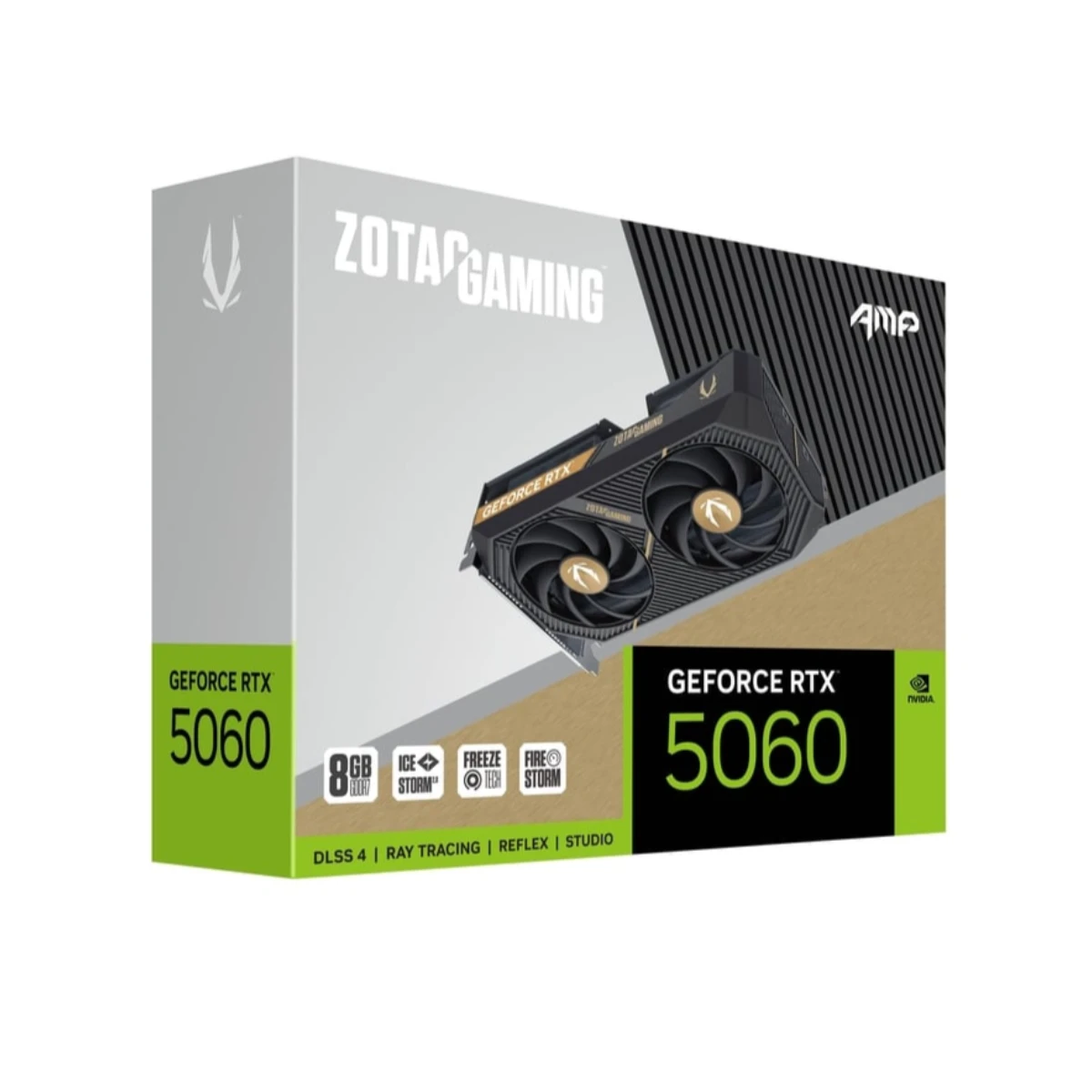 ZOTAC GAMING GeForce RTX 5060 AMP Graphics Card, 8GB GDDR7, DLSS 4 - ZT-B50600F-10M