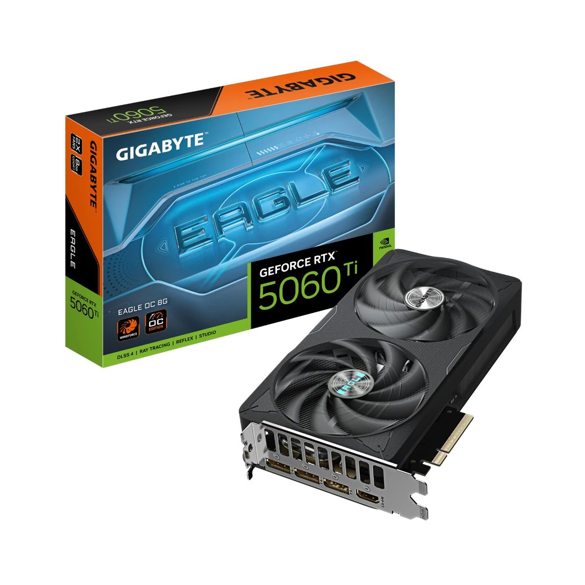 Gigabyte GeForce RTX 5060 Ti EAGLE OC 8G Graphics Card, 8GB GDDR7, DLSS 4 - GV-N506TEAGLE-OC-8GD