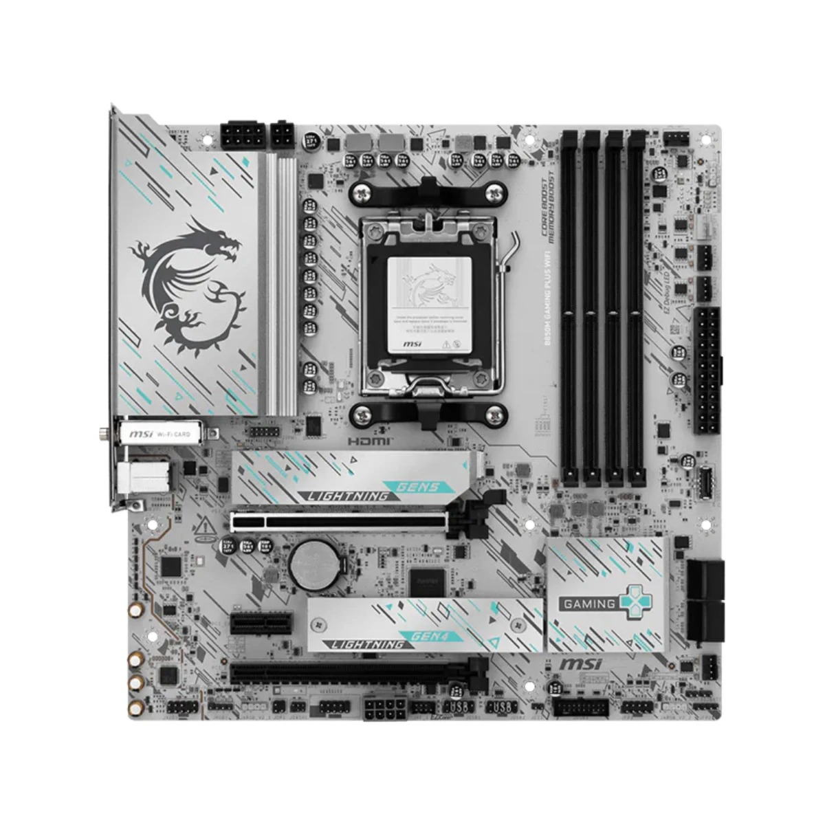 MSI B850M Gaming Plus WiFi Micro-ATX Motherboard - AM5, DDR5, Black - 911-7E66-00