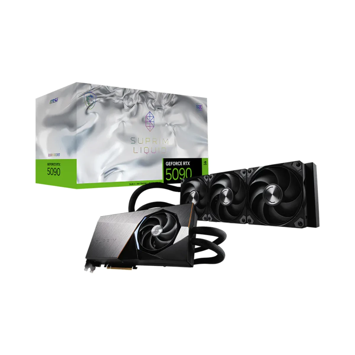MSI GeForce RTX 5090 SUPRIM LIQUID SOC Graphics Card, 32GB GDDR7, DLSS 4 - G5090-32SLS
