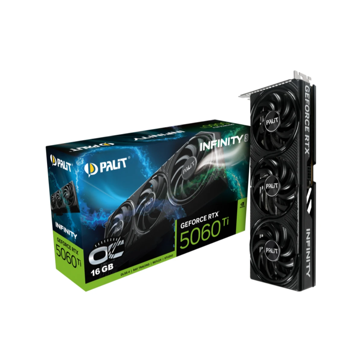 Palit NVIDIA GeForce RTX 5060 Ti INFINITY 3 OC Graphics Card, 16GB GDDR7, DLSS 4 - NE7506TS19T1-GB2061S