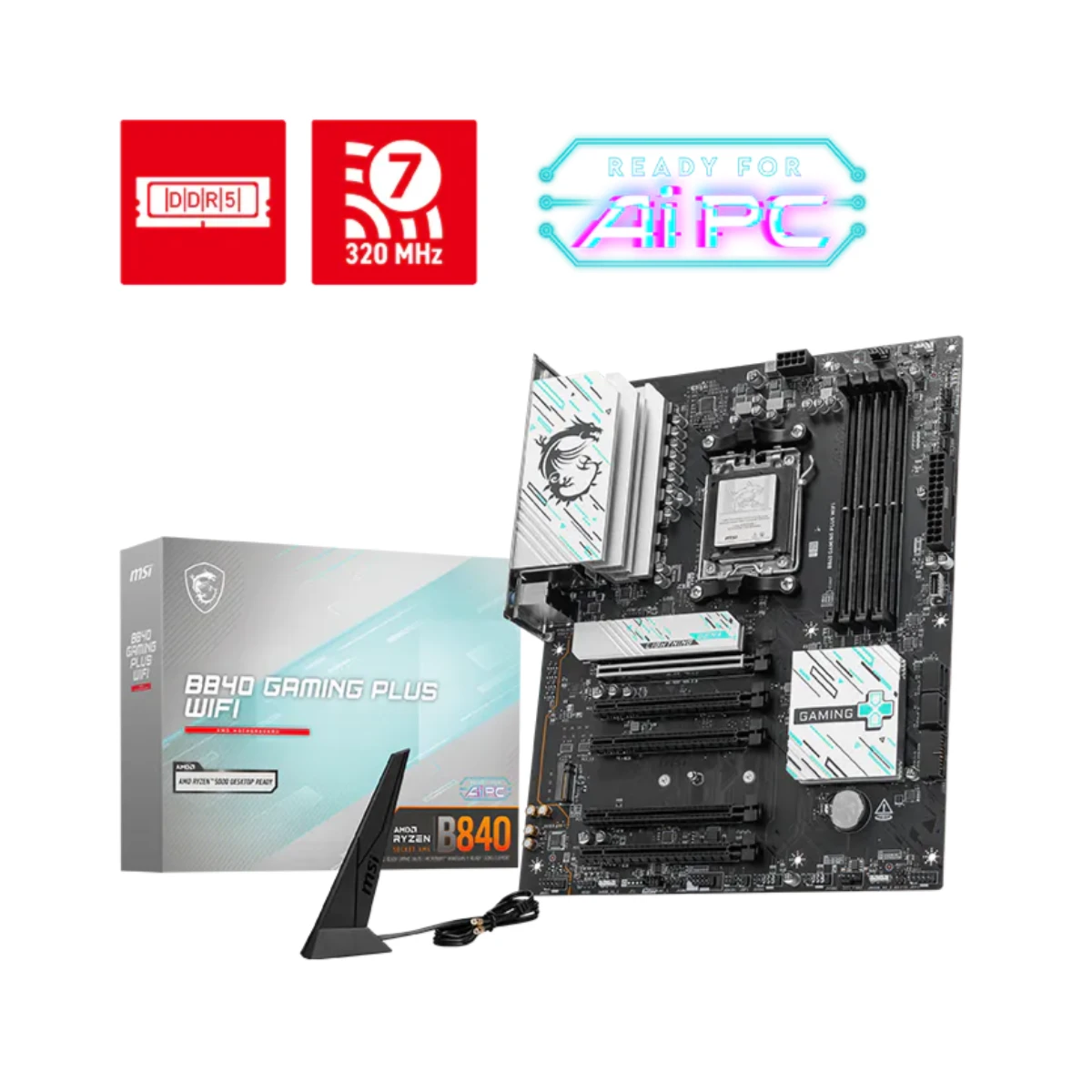 MSI B840 GAMING PLUS WIFI AM5 ATX Gaming Motherboard | 911-7E57-002