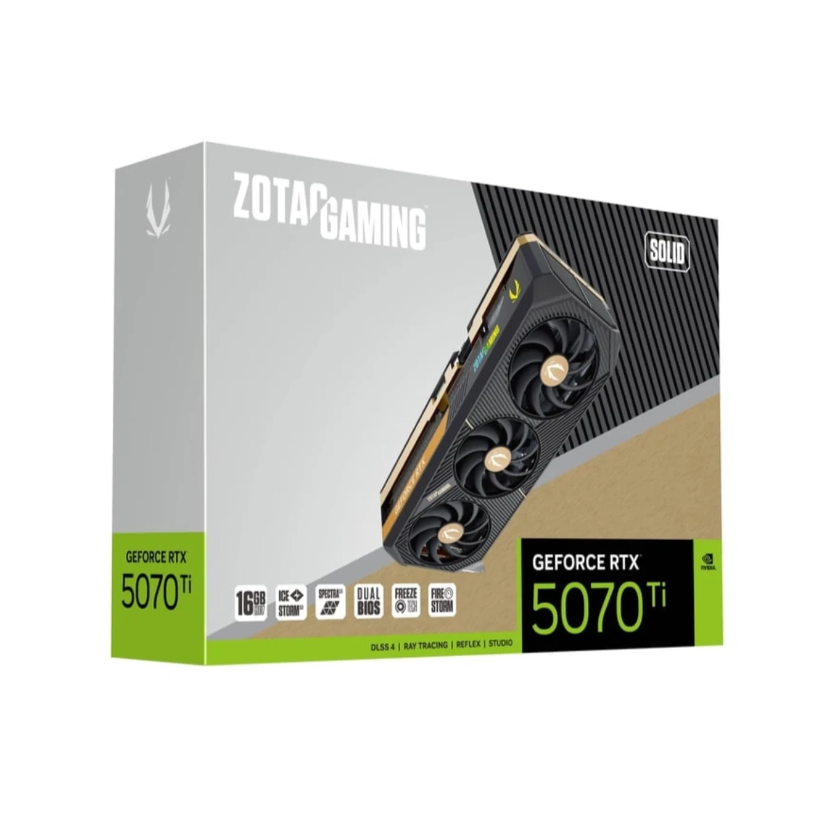 ZOTAC GAMING GeForce RTX 5070 Ti SOLID Graphics Card, 16GB GDDR7, DLSS 4 - ZT-B50710D-10P