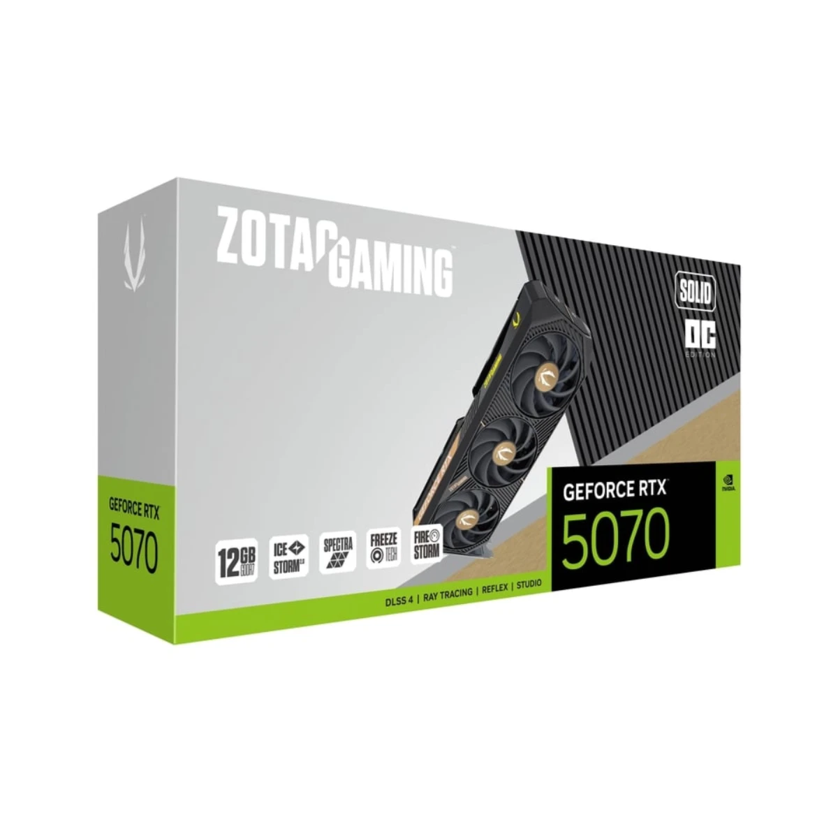 ZOTAC GAMING GeForce RTX 5070 SOLID OC Graphics Card, 12GB GDDR7, DLSS 4 - ZT-B50700J-10P