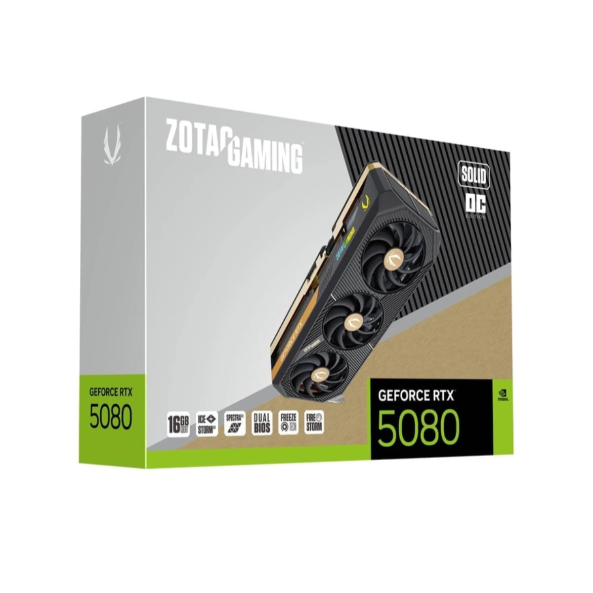 ZOTAC GAMING GeForce RTX 5080 SOLID OC Graphics Card, 16GB GDDR7, DLSS 4 - ZT-B50800J-10P