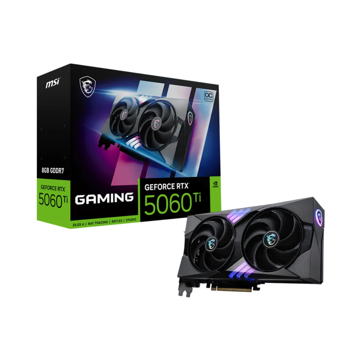 MSI GeForce RTX 5060 Ti 8G GAMING OC Graphics Card, 8GB GDDR7, DLSS 4 - 912-V536-026