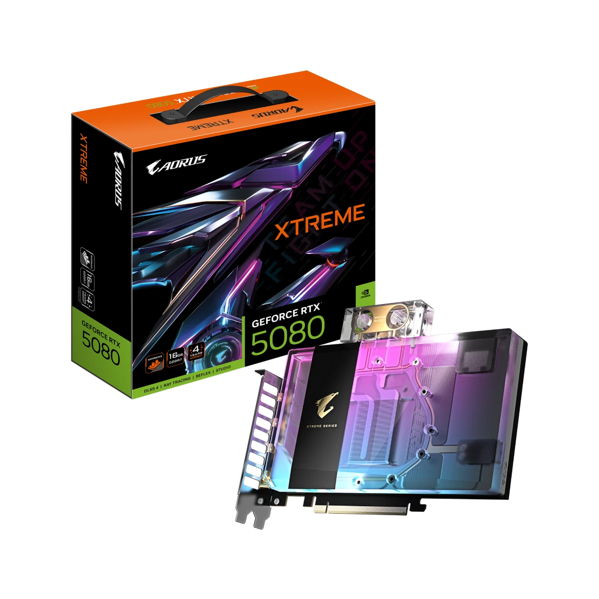 GIGABYTE AORUS GeForce RTX 5080 XTREME WATERFORCE WB Graphics Card, 16GB GDDR7, DLSS 4 - GV-N5080AORUSXWB-16GD
