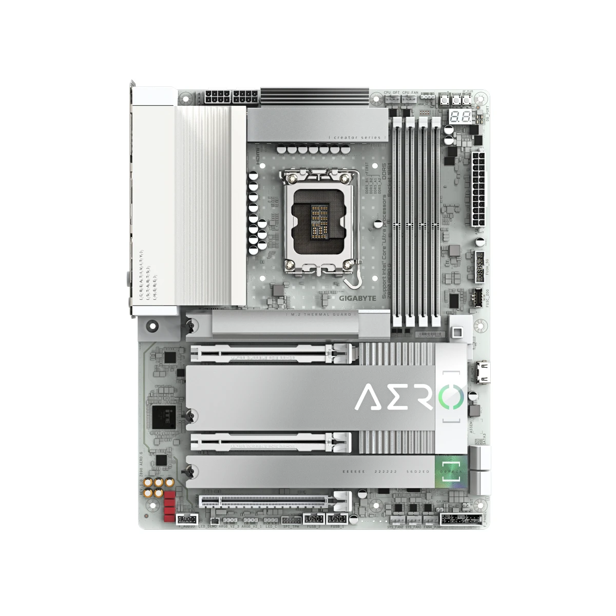Gigabyte Z890 AERO G LGA 1851 ATX Creator Motherboard – White | Z890-AERO-G view 2
