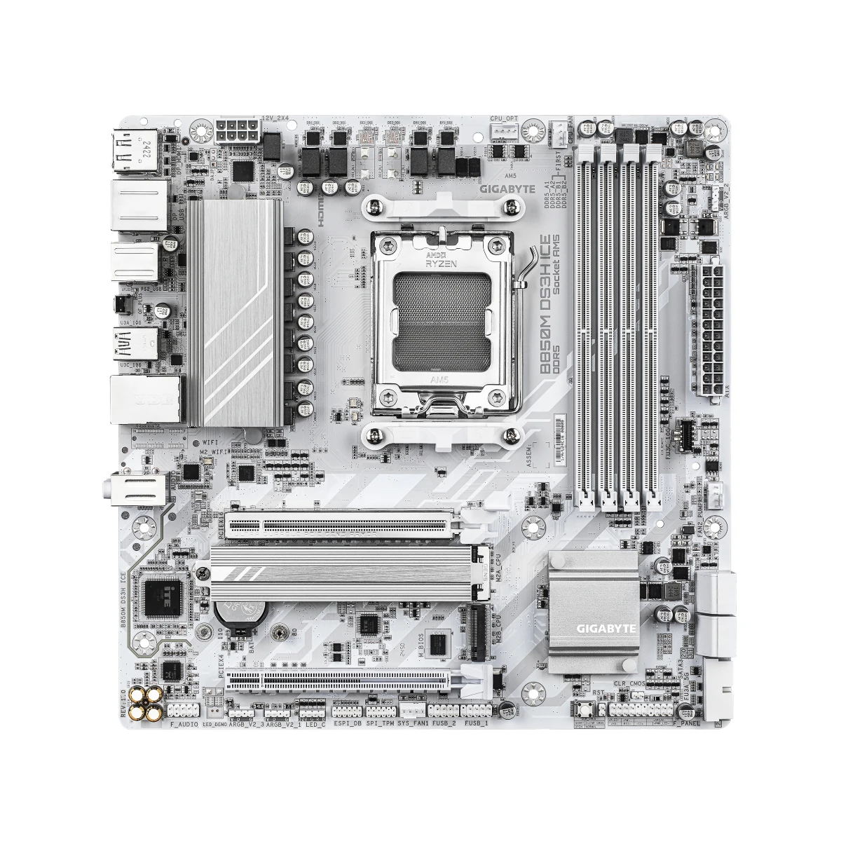 Gigabyte B850M DS3H ICE AM5 Micro-ATX Motherboard | B850M-DS3H-ICE view 2