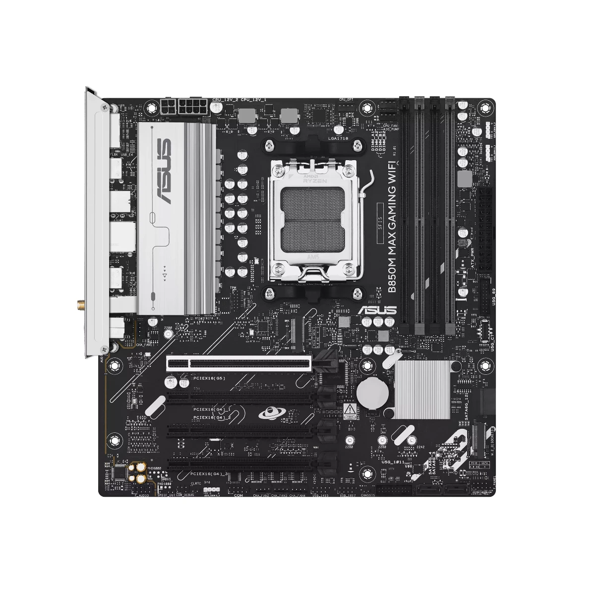 ASUS B850M MAX GAMING WIFI AM5 DDR5 Micro-ATX Motherboard | 90MB1LL0-M0EAY0 view 2
